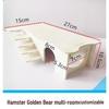 Solid Wood Multi-Room Hamster Hideout with Stairs - Golden Hamster Toy Nest & Living Space