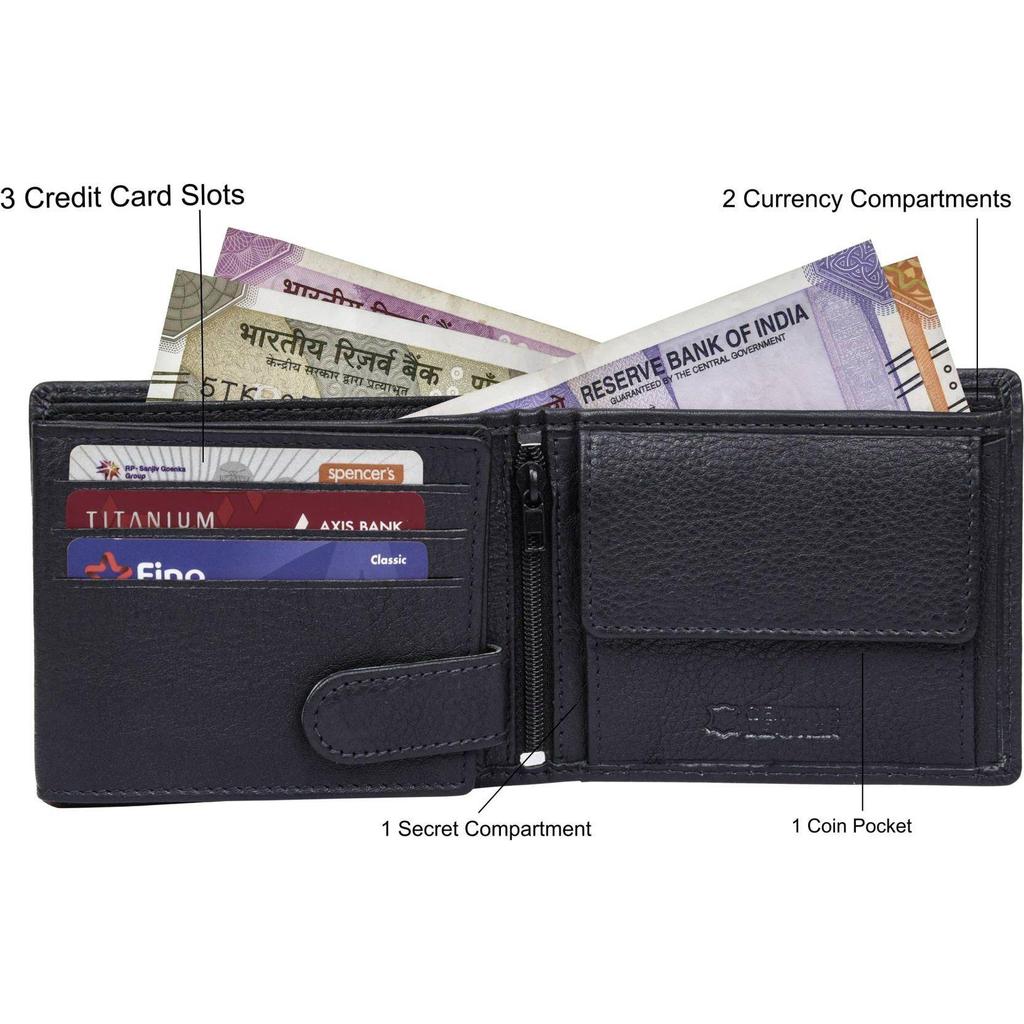 NEW Men Casual Genuine Leather RFID Wallet (6 Card Slots) Wallet