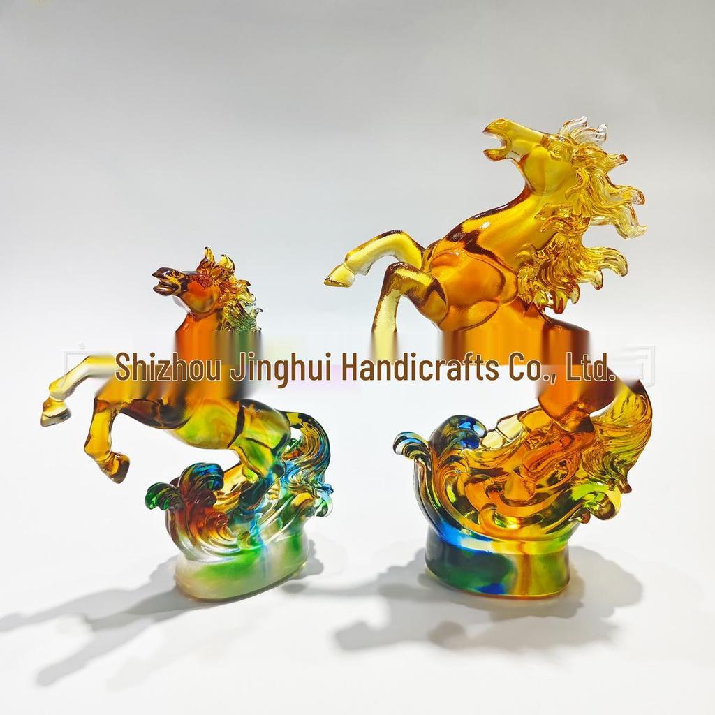 Zodiac Glazed Horse Figurine: Ancient Method - Office & Living Room Decor, Soar To Success