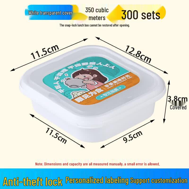 Disposable Rectangular Meal Boxes with Locking Lids