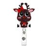Retractable Christmas Theme Badge Reel For Nurse Id Name Badge Holder Staff Work Card Clip Pass Bus Card Sleeve Clip Reel