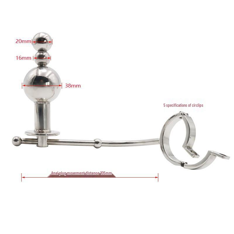 Chaqiu Electric Pulse CB Chastity Cage & Lock with Anal Plug Stainless Steel Set