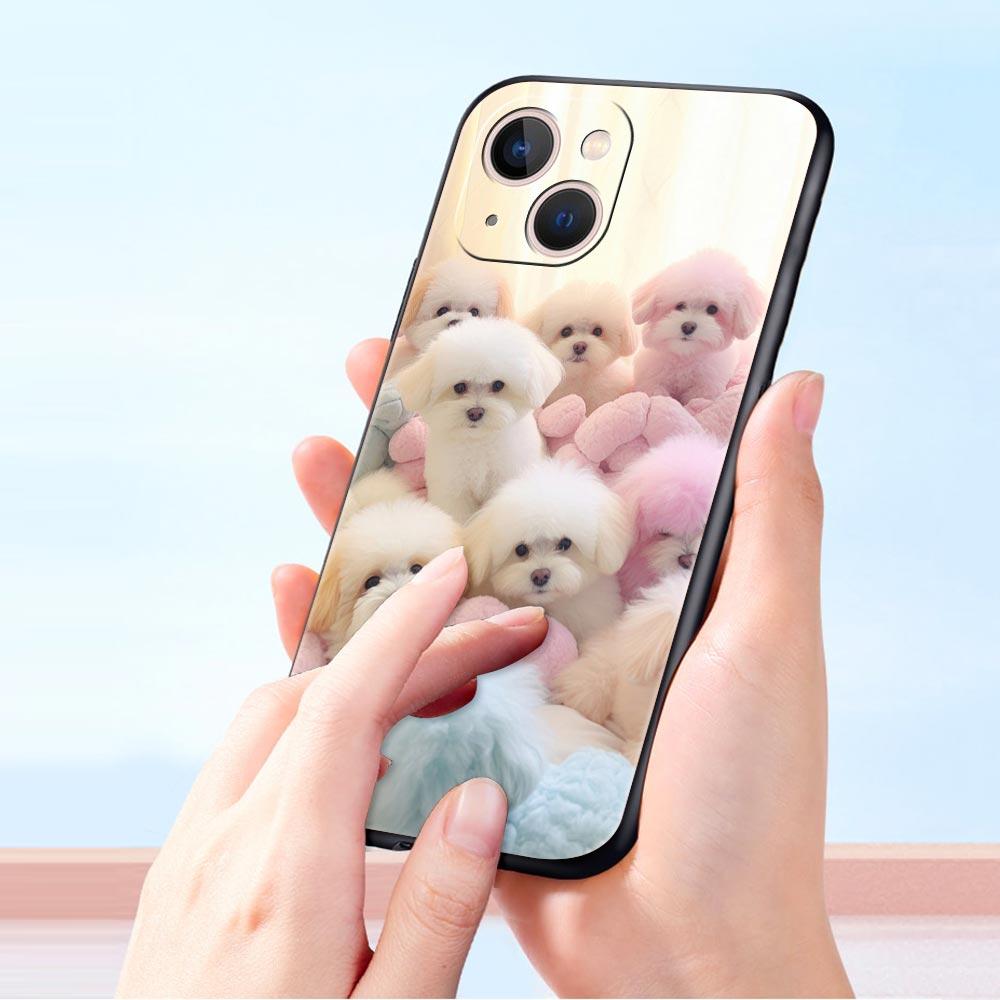 Cute Little Dog Phone Case Cover for iPhone 17 16 15 14 13 12 11 Pro Max 17 Air Plus Shockproof Soft TPU Shell Fundas Capas Bags