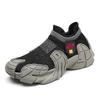 Men's Shoes Breathable Mesh New Flying Woven Casual Shoes Thick Sole One Pedal Lazy Sports Casual Shoes