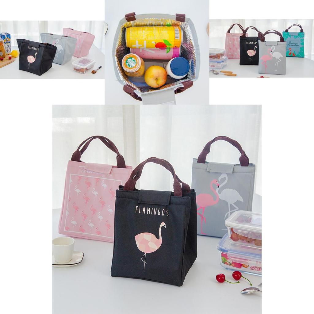 Elegant Flamingo Lunch Bag With Premium Oxford Cloth For Hot And Cold Food Storage