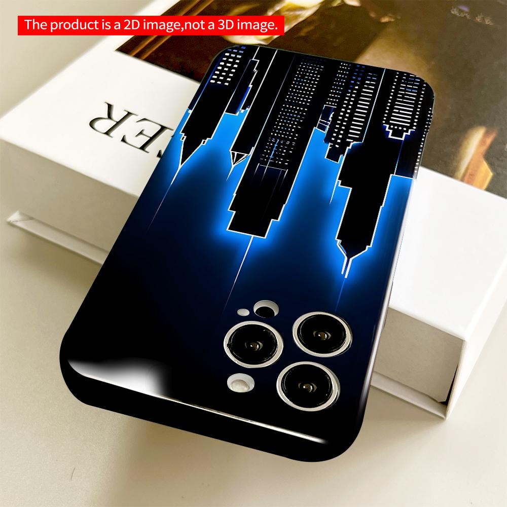 Neon Skyline Cityscape Phone Case All Inclusive Film Hard Phone Case, Compatible with iPhone 18 Pro Max 17 16 15 14 13 12 11