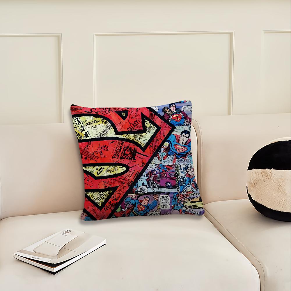 Superhero S-Superman Comics Cushion Cover Living Room Headboard Office Cushion Bedroom Cushion Sofa Nap Time Pillow Case