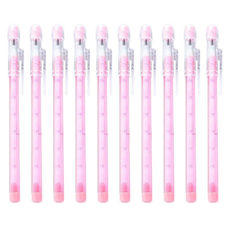 Stackable Pencils Popup Plastic Pencil with Eraser Top Multicolor Translucent Pencil Multipoint Not-Sharpening Pencil