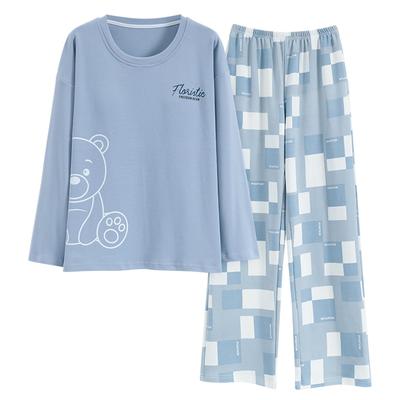 Kyonuza Long Sleeve Cotton Cute Loungewear Set with and Comfortable for Stylish Sleepover Top and Bottom Women and Size Women's Pajamas, Pads, Soft,