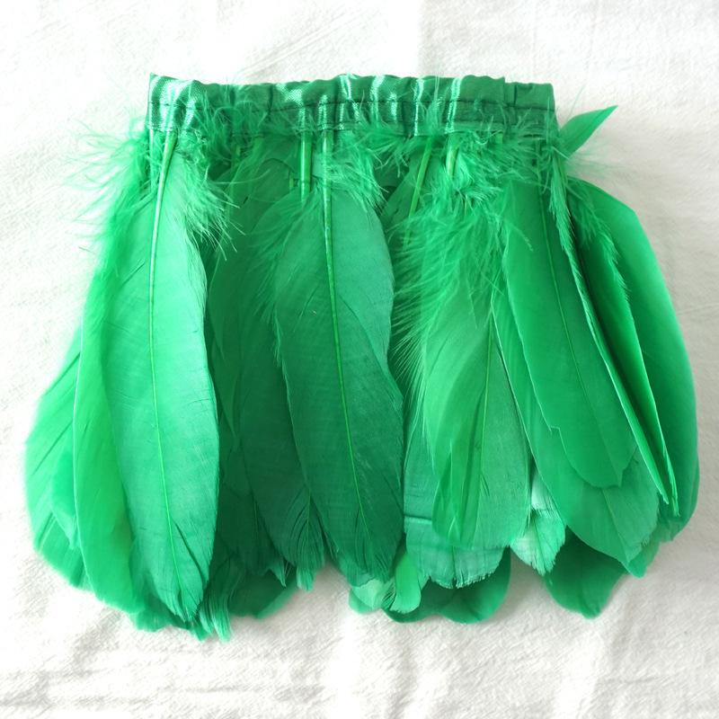 Color Hard Floating Feather Cloth Edge Goose Feather Cloth Strip Diy Feather Flower Skirt Shawl Stage Costume Wing Decoration