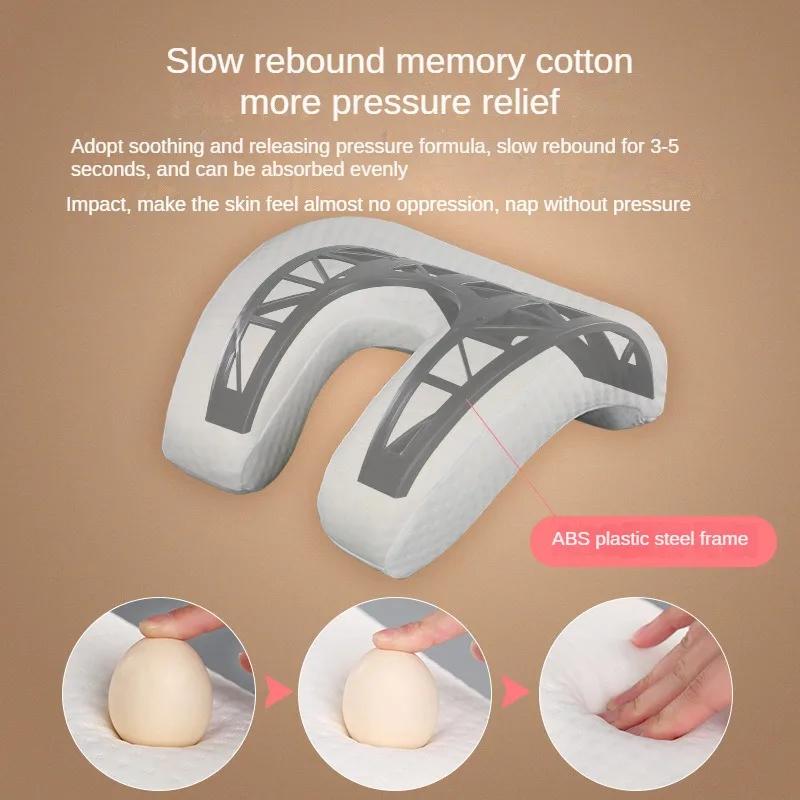 U-Shaped Curved Orthopedic Pillow for Sleep Memeory Foam Hand Pillow Hollow Orthopedic Products Neck Pillow Travel Side Sleepers