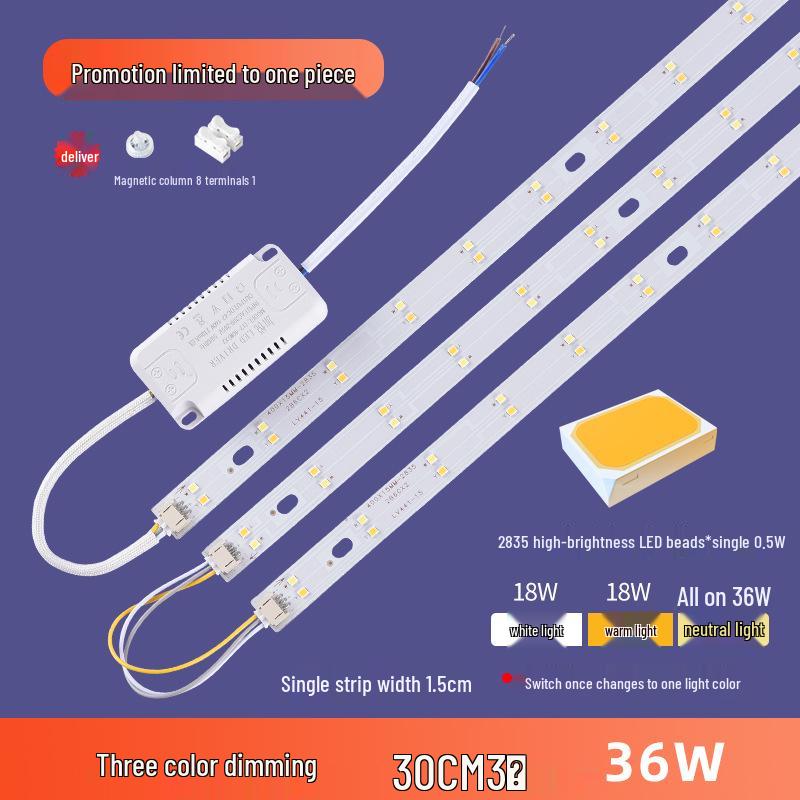 Dimmable LED Ceiling Light Panel: Dual/Triple Color Light Board & Bar