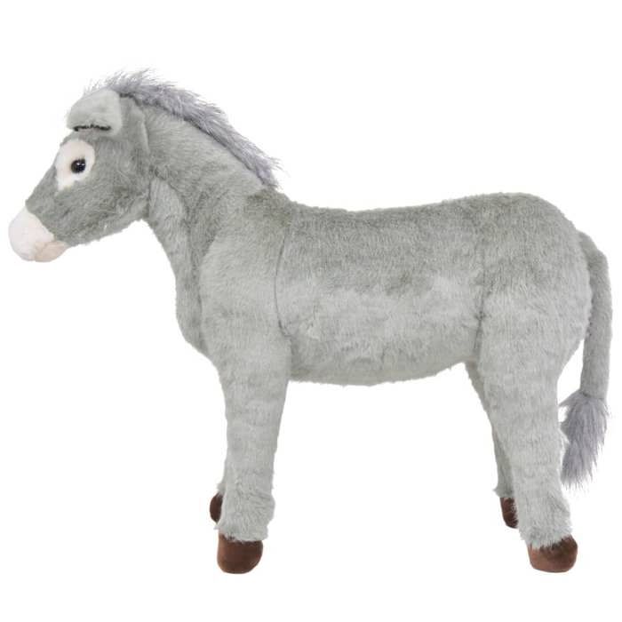 VidaXL Jouet en peluche Âne Gris XXL 91343