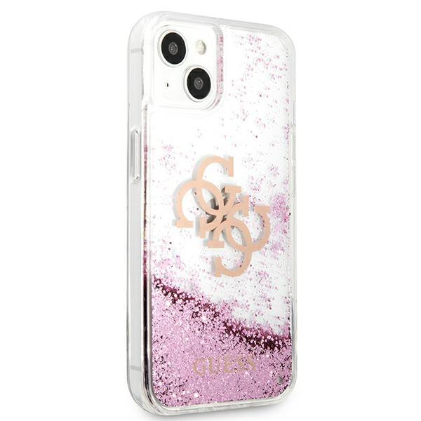 Guess Guhcp13Slg4Gpi iPhone 13 Mini 5,4Růžový/Pink Pevný obal 4G Velký tekutý třpyt