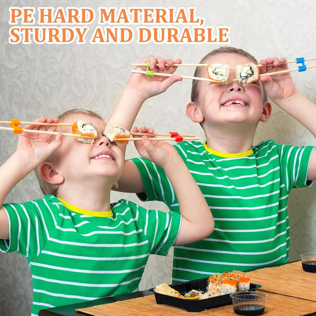Patelai 5 Pairs Reble Chopstick Helpers Practice Chinese Chop Stick Training Chopsticks for Many Age, Adult, Beginner, Trainers or Learner (Multi