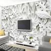 3D Stereo Leaf Pattern Plaster Relief Custom Mural Wall Paper Living Room TV Background Wall Painting Wallpaper Home Decoration