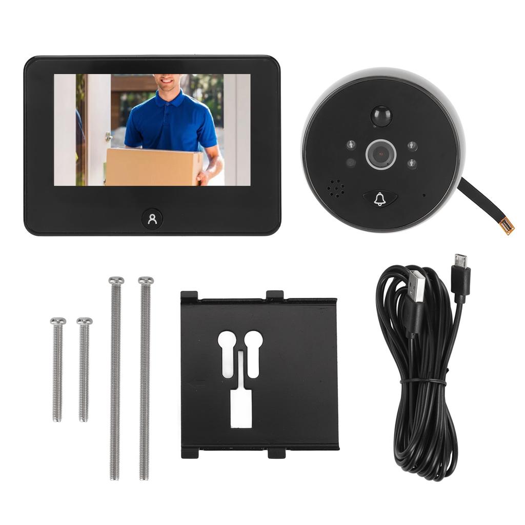4.5in WiFi Smart Digital Door Viewer Night Vision Motion Detection Remote Monitoring Visual