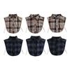 Damen Abnehmbares Kariertes Hemd Design Falscher Kragen Falsche Bluse Bekleidungszubehör