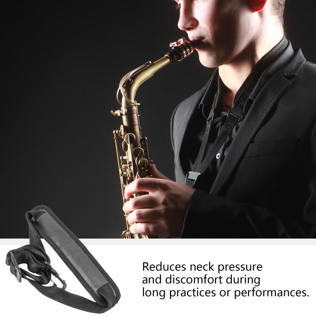 Adjustable Length Saxophone Neck Strap Soft Saxophone Belt Breathable Strap Padded Upgraded for Alto Tenors Saxophone