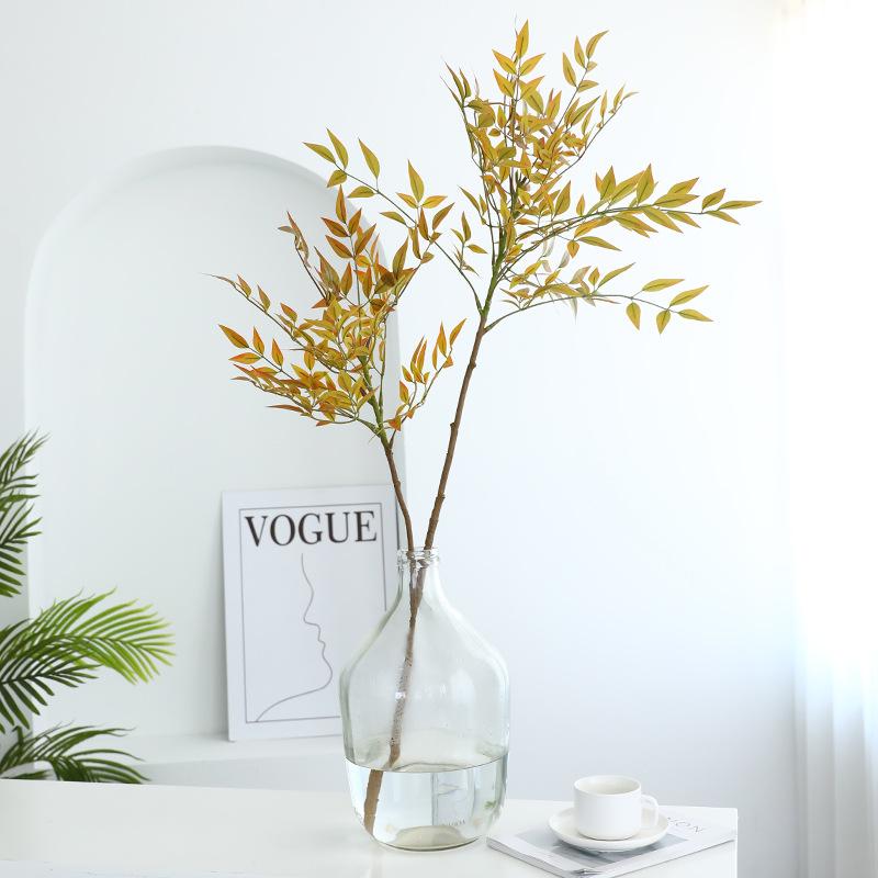 Simulated Nantian Bamboo Single Branch Multi-fork Fake Green Plant Home Furnishing Living Room Shopping Mall Decoration
