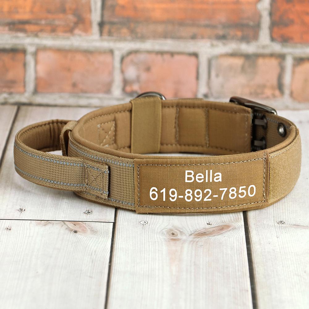 Custom Military Dog Collar Personalized Tactical Nylon Accessories Collar Adjustable Medium Large Dogs German Shepherd Collars