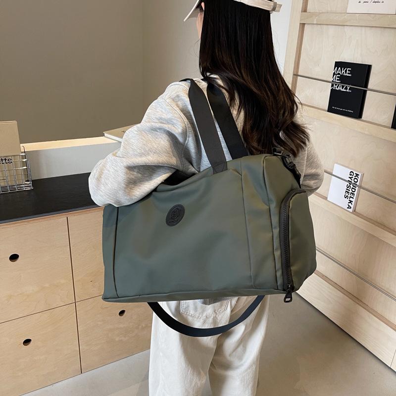 Men's and Women's Casual Simple Portable Travel Bag with Shoe Compartment Fashion Sports Dry and Wet Separation Can Set Tie Rod Fitness Bag