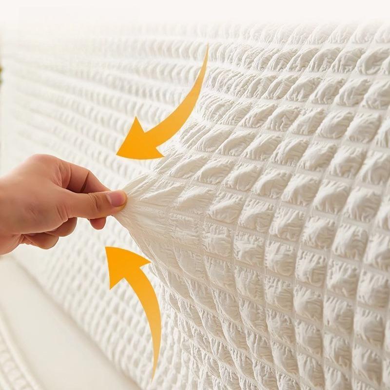 Simple Foam Gauze Headboard Covers Bedback Dustproof, Anti Slip and Wear-resistant Protective Cover Home Wooden Bed Backrest Decorative Hood