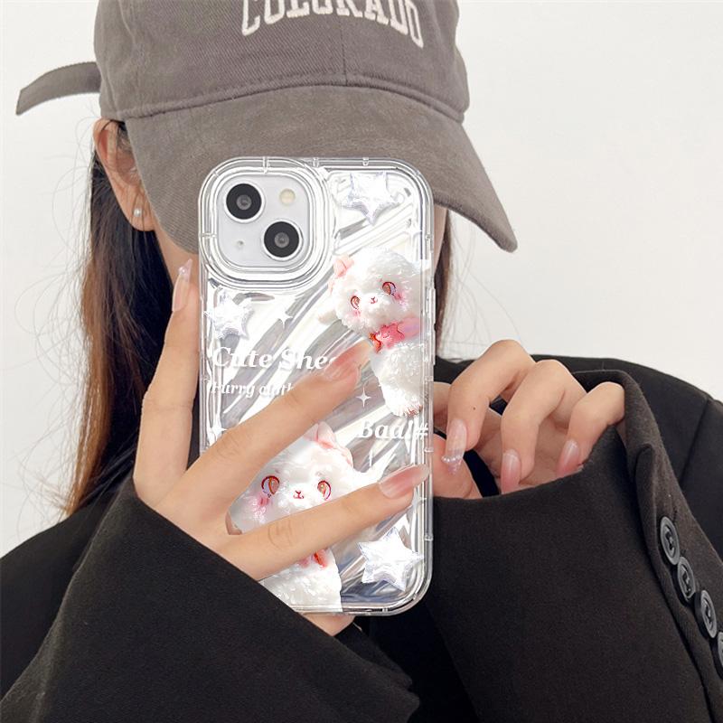Mobile Phone Cases for iPhone 11 13 XR 15 Pro Max 12 14 Pro Max Case iPhone 16 7 Plus 8 Plus XS Max 6 15 Plus Laser Wave Pattern Anti-drop Waterproof