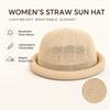 Raffia Weave Straw Sun Hat Short Brim Sun Visor Hat Elegant Roll Brim Hat  Spring Summer Season