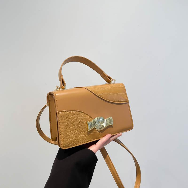 Elegant Pu Leather Mini Square Handbag For Women Charming Retro Shoulder Bag