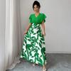 Europe, America 2026 summer new exquisite elegant design flying sleeves slim long dress women