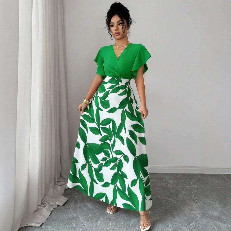 Europe, America 2026 summer new exquisite elegant design flying sleeves slim long dress women