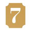 Number 7 Plaque, Satin Gold, 70mm