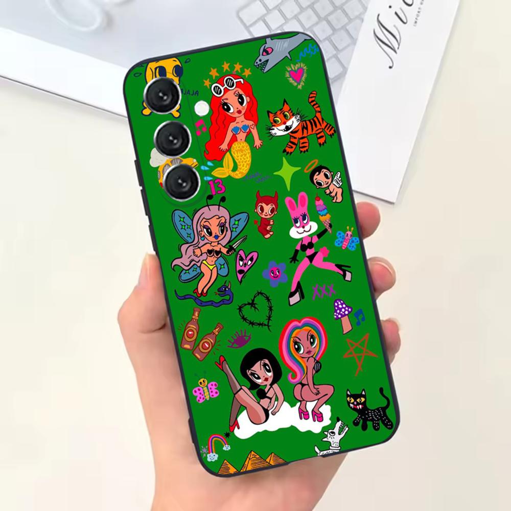 Karol G Dibujos Animados Phone Case For Samsung Galaxy A13,A21s,A22,A31,A32,A52,A53,A71,A80,Soft Black Shell