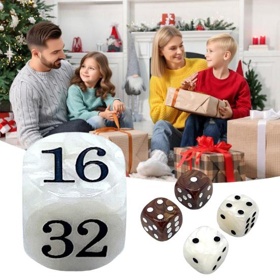 1/2/3 Sets 22MM Backgammon Dice Kit Portable Travel Acrylic Pearlescent Doubling Cube Game Night Board Game Dice Gaming Accessories