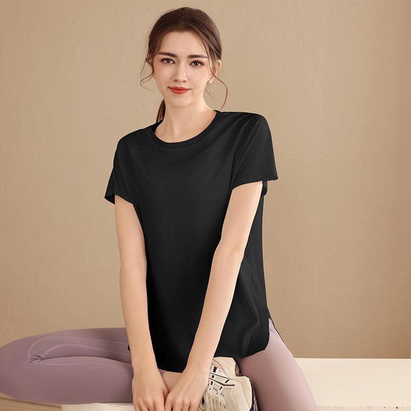 Women's Plus Size Loose Sports Top - Short Sleeve Yoga T-Shirt, Slimming, Breathable Fitness Cover-Up for Summer