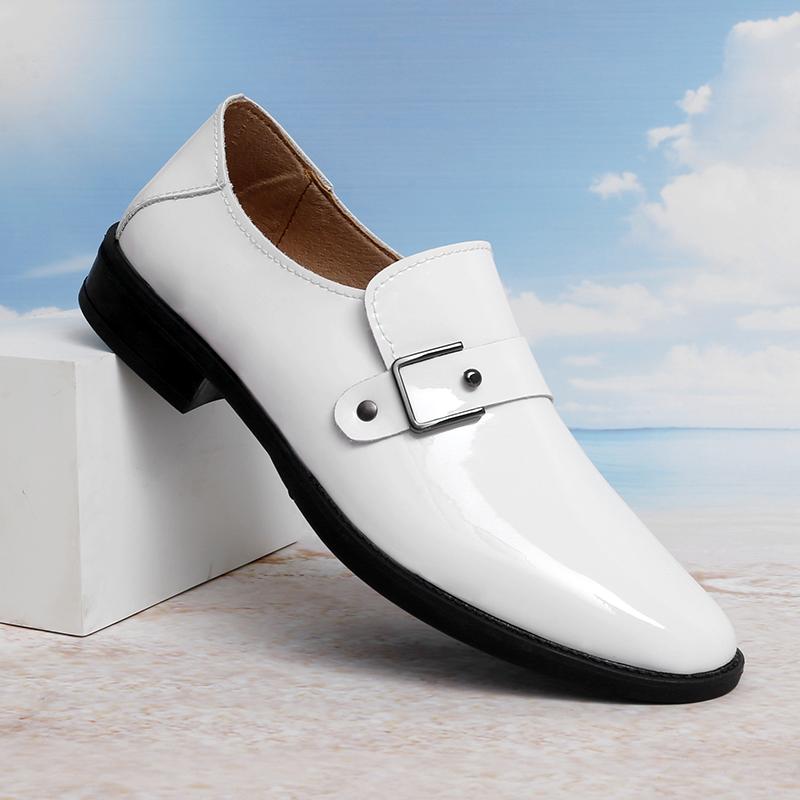 

Британские Новые Остроносые Белые Черные Туфли из Натуральной Кожи для Мужчин Формальные Свадебные Выпускной Вечер Платье Возвращение Домой Конкурс Монахи Лоферы 46