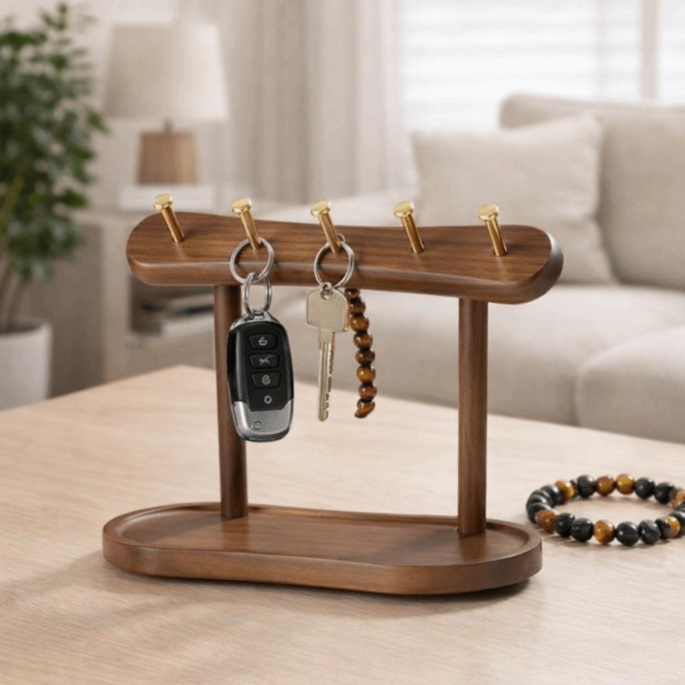 Wooden Key Storage Rack Eco-Friendly Space Saving Jewelry Display Rack Decorative Large Capacity Key Holder Box Hallway