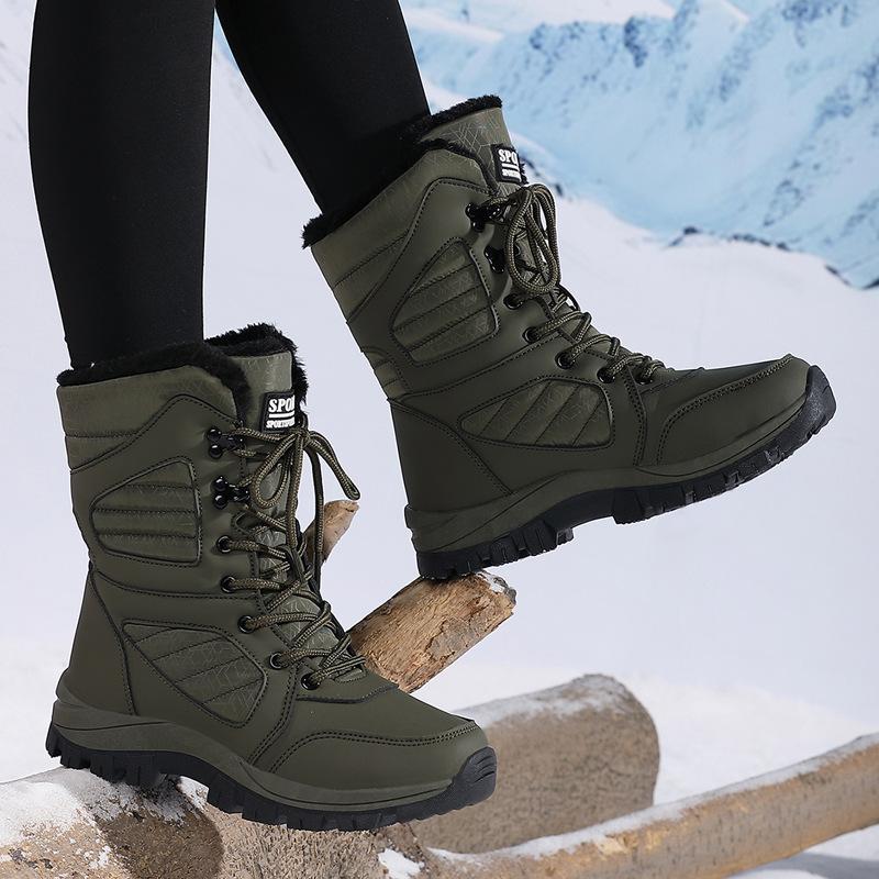 Fashion Ladies' Fashionable Snow Boots, Solid Color Design, Round Toe Style, Ultra-fine Fiber Outer Layer, Fabric Lining, Rubber Sole