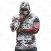 Mens Camo Fishing Shirt UPF50 Sun Protection Hooded Mask Quick Dry Wear