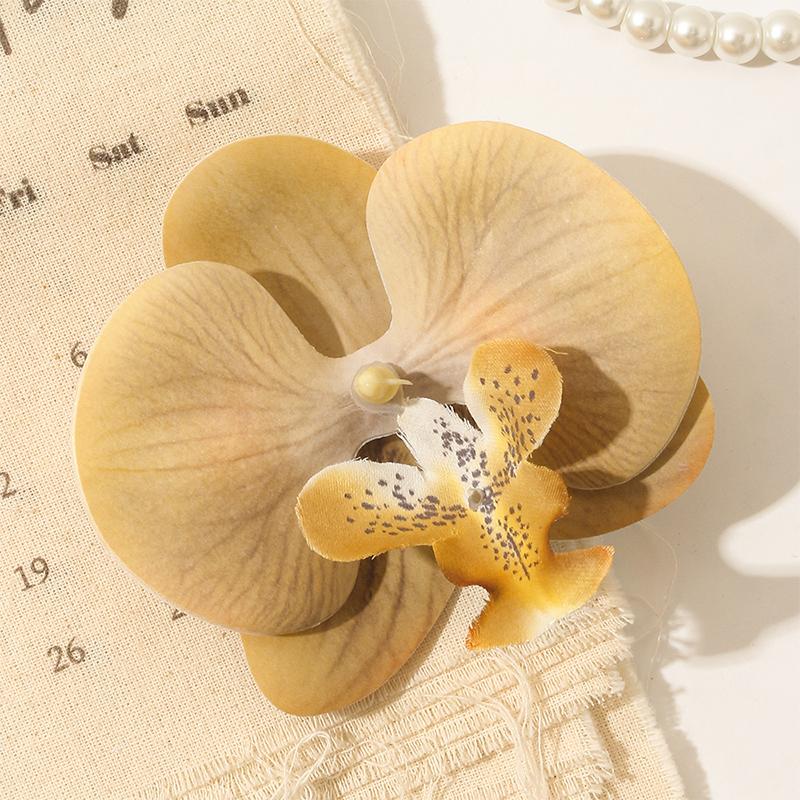 Hot Selling 3/5/10Pcs Butterfly Orchid Artificial Flowers for Home Room Wedding Bridal Accessories Headwear Hair Clips Diy Gift