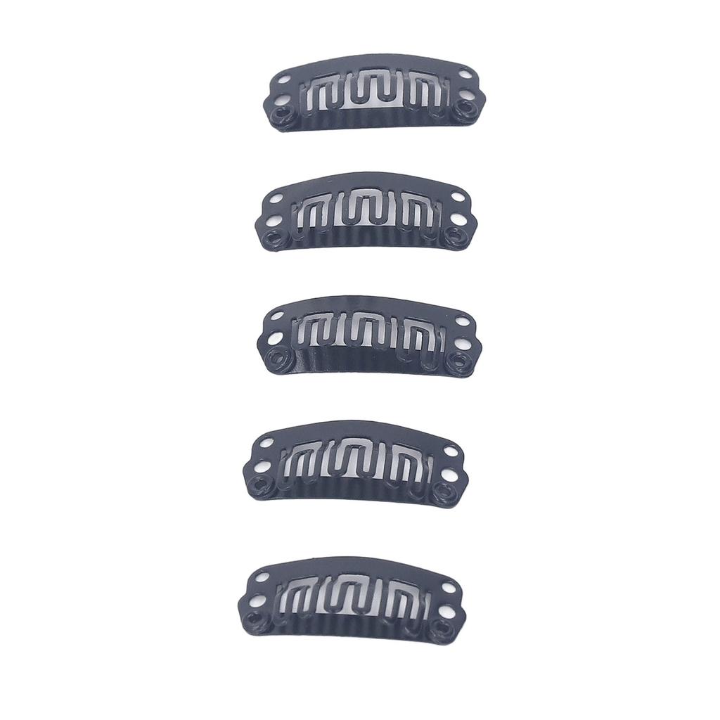 100pcs 2.3cm U Shape Wig Clips 6 Comb Teeth Stainless Steel Black Wig Accessories Snap Comb Clips for Hair Extension