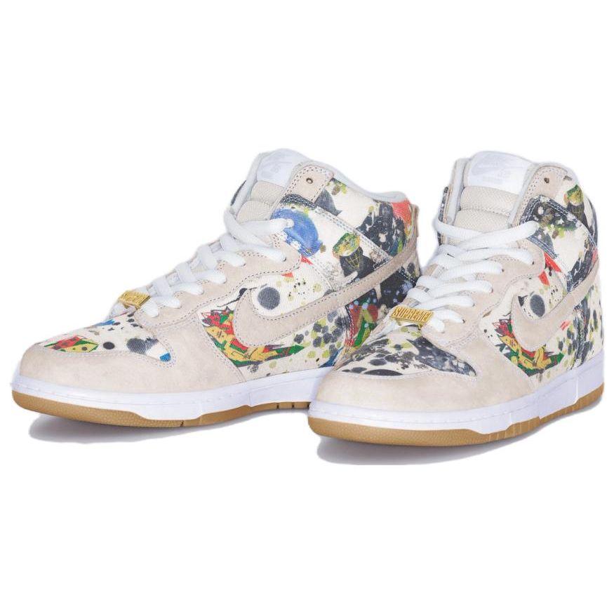 Supreme x Nike Dunk High SB Rammellzee Męskie Sneakersy Białe Wielokolorowe FD8779-100
