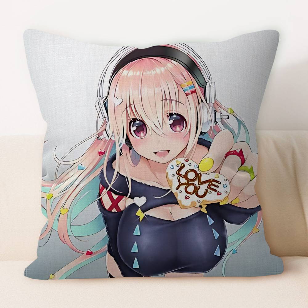 S-Super S-Sonico 45*45cm Cushion Cover Pillow Cover Decor Pillowcase Home Pillowcase For Couch Pillow