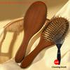 1pcs Sandalwood Hand Carved Air Cushion Comb With Wood Teeth, Scalp Massage Brush For All Hair Types, Wooden Hair Styling