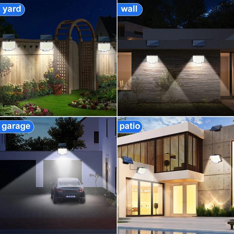 Remote Control Solar Outdoor Lights 200 LED Highlight Solar Powered Lamp Lighting Automatic Charging Motion Sensor Lights Split Body