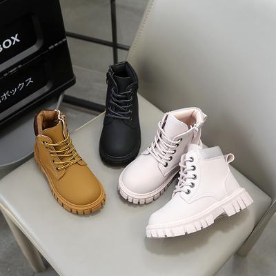 Kids Ankle Boots Non-slip Side Zipper Children Leather Boots Soild Color 2025 Autumn New Boys Girls Short Boots Comfortable