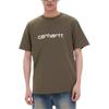Carhartt WIP Lettered Crew Neck Short Sleeve T-Shirt Men Tops Olive-Green I031047-2QH-XX