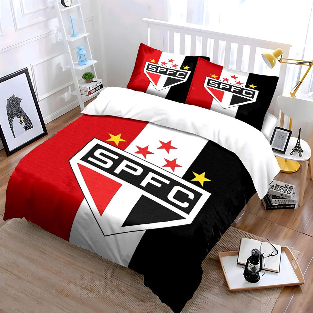 SPFC Logo Red Black Bedding Set Bedding Duvet Cover Set Duvet Cover Pillowcases (1 * Duvet Cover 2 * Pillowcases, Without Duvet Insert)