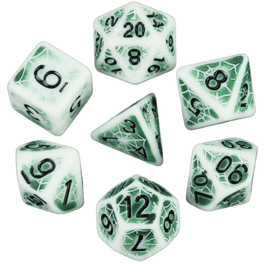 7pcs Dice Set D&D Spider Web Polyhedral DND Dice for DND TRPG Games